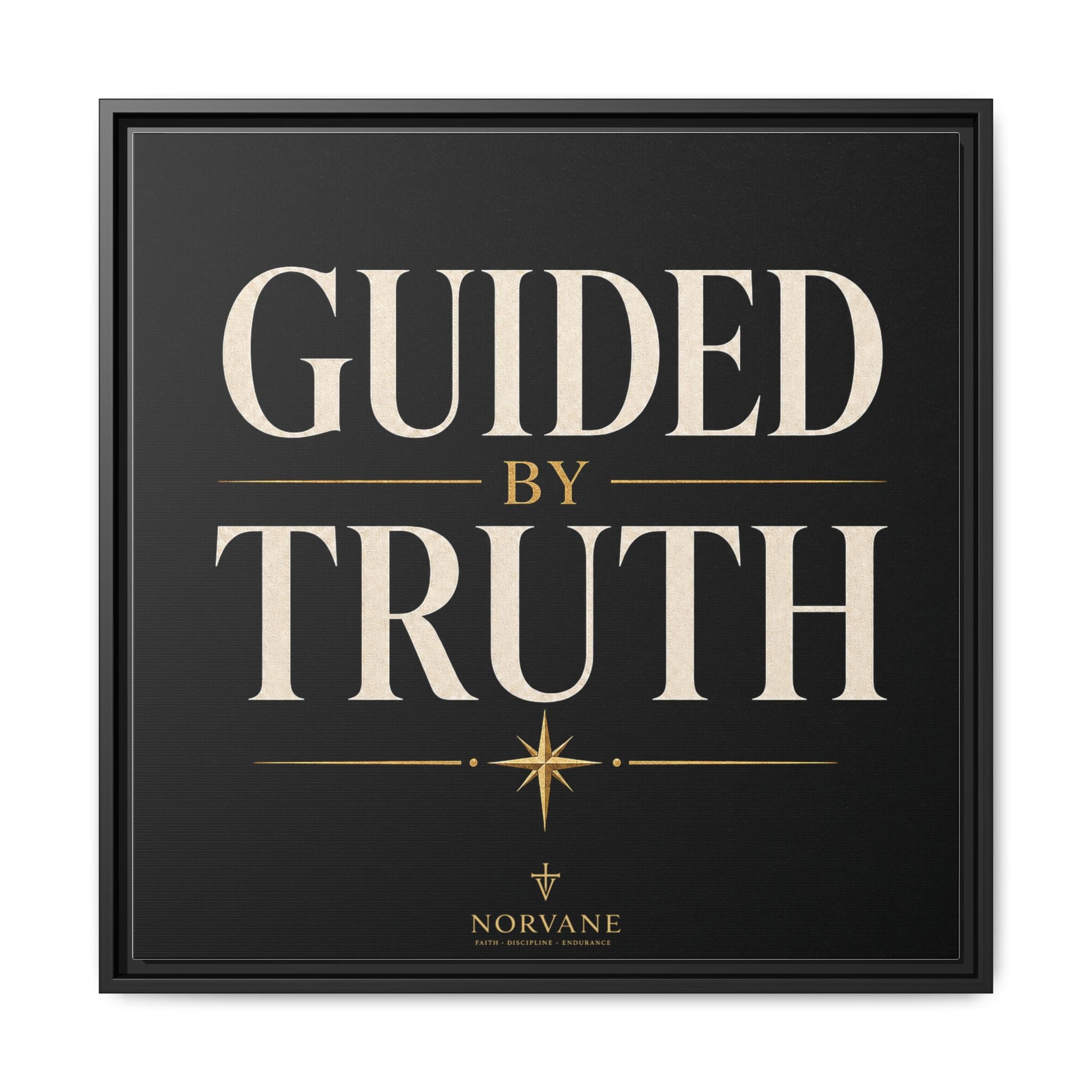 Norvane Guided by Truth Framed Canvas – Modern Faith Wall Art in Black