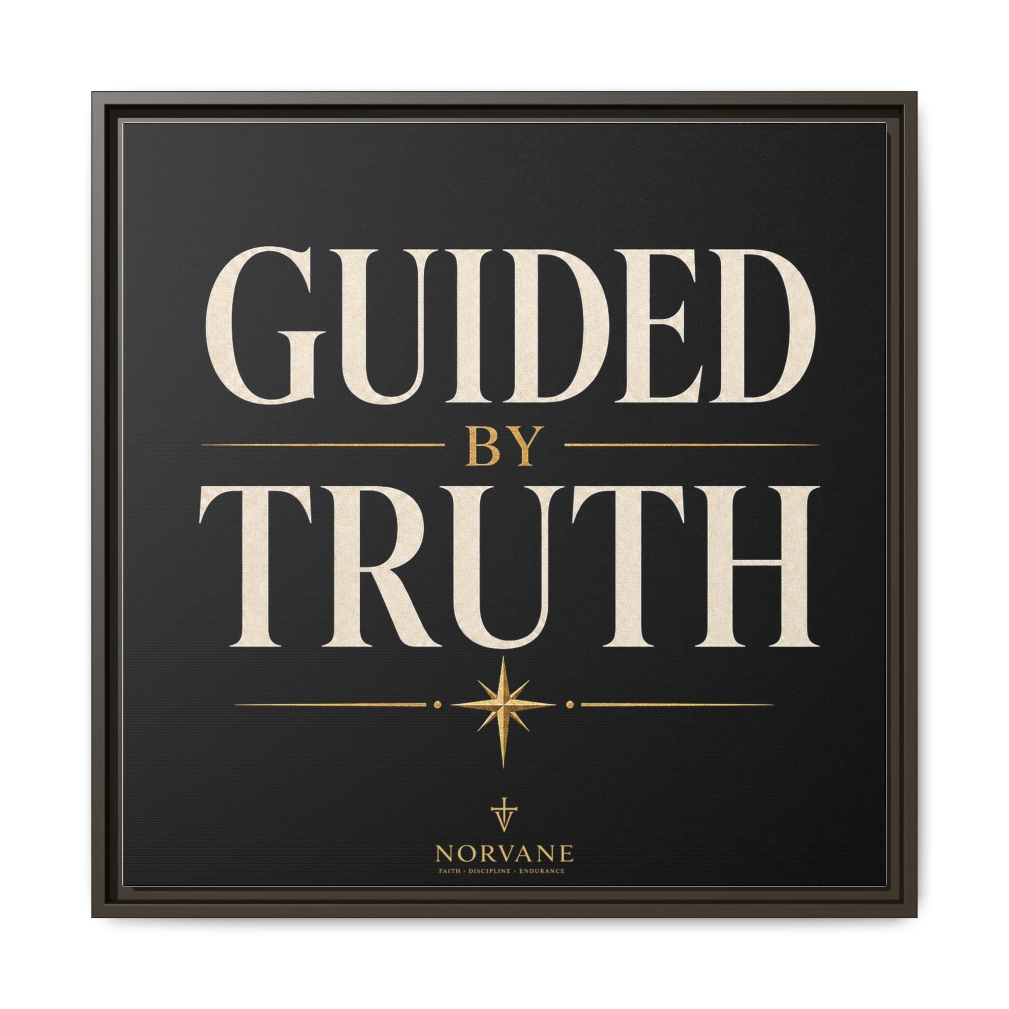 Norvane Guided by Truth Framed Canvas – Modern Faith Wall Art in Espresso
