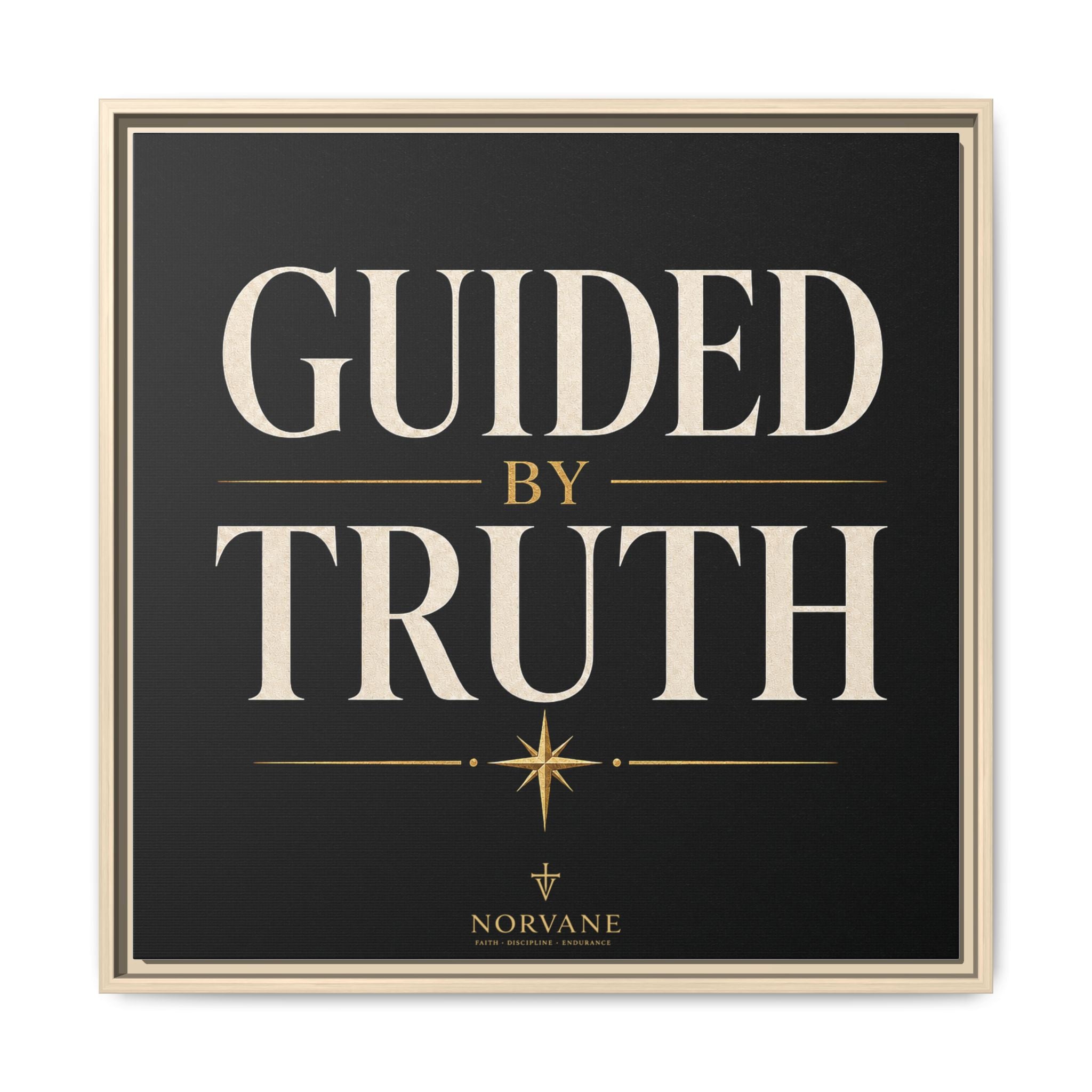 Norvane Guided by Truth Framed Canvas – Modern Faith Wall Art in Natural