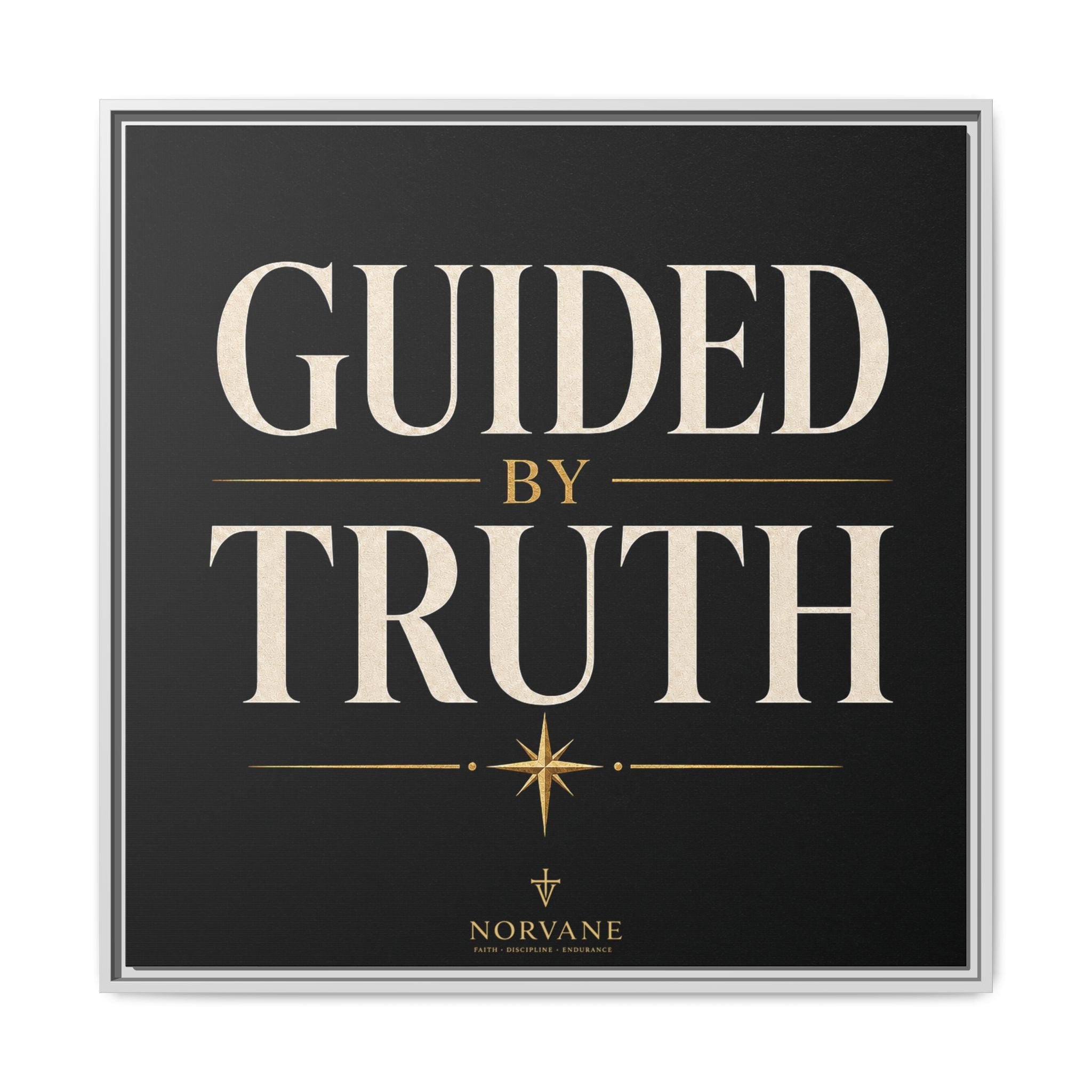 Norvane Guided by Truth Framed Canvas – Modern Faith Wall Art in White – view 12