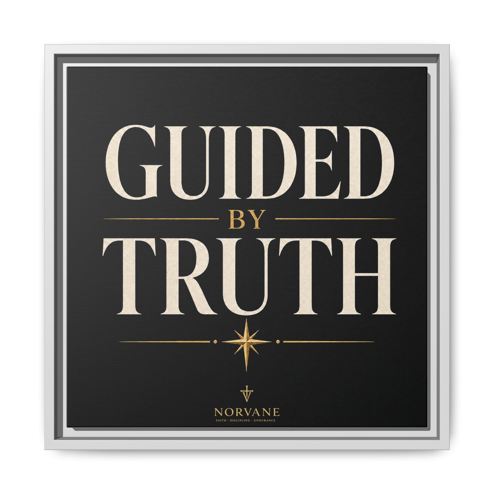 Norvane Guided by Truth Framed Canvas – Modern Faith Wall Art in White – view 15