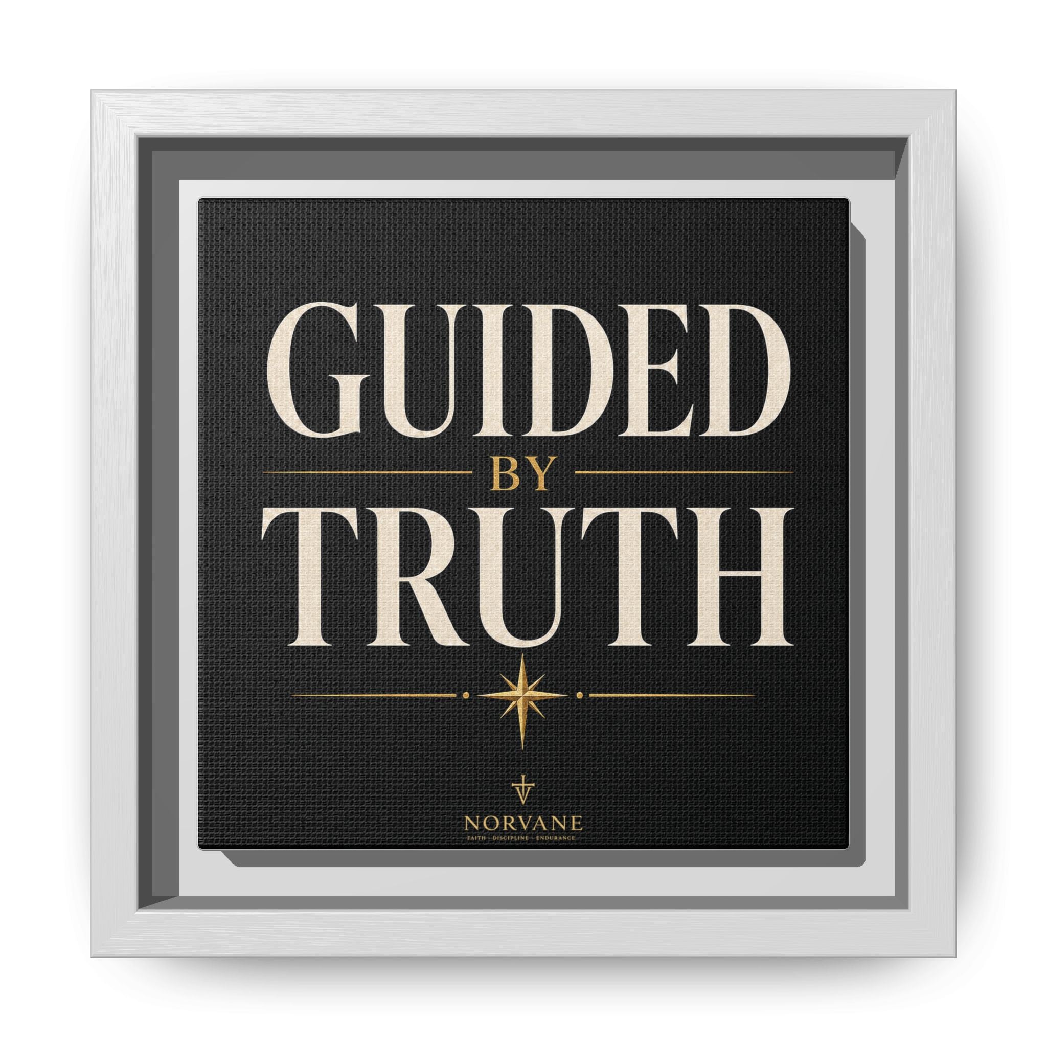Norvane Guided by Truth Framed Canvas – Modern Faith Wall Art in White – view 17