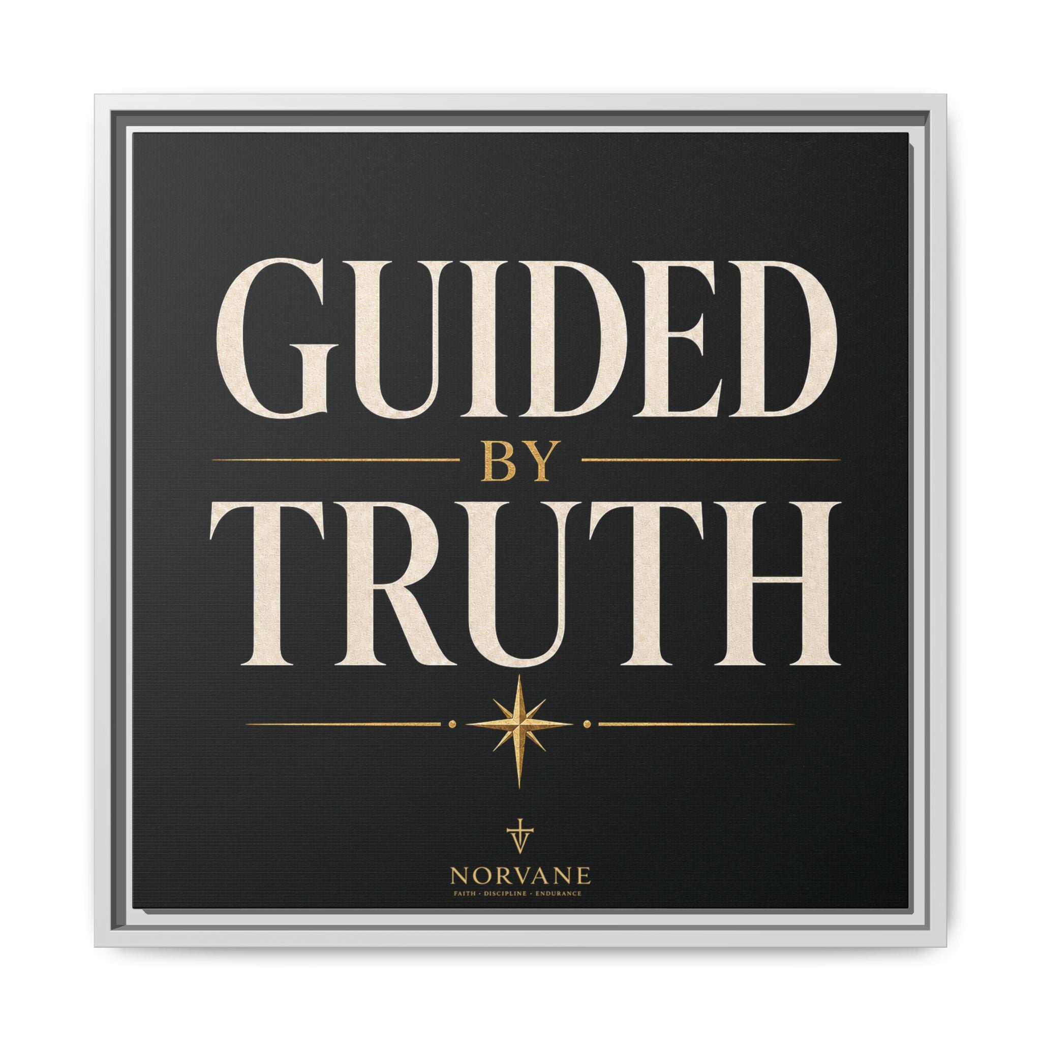 Norvane Guided by Truth Framed Canvas – Modern Faith Wall Art in White – view 24