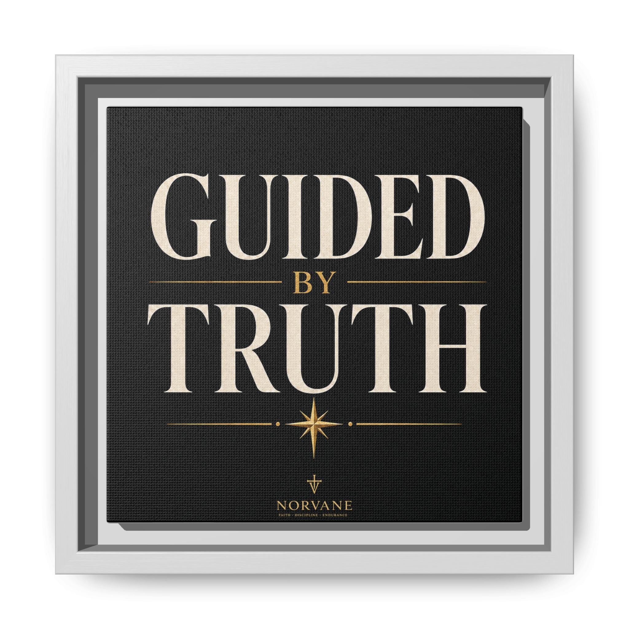 Norvane Guided by Truth Framed Canvas – Modern Faith Wall Art in White – view 5
