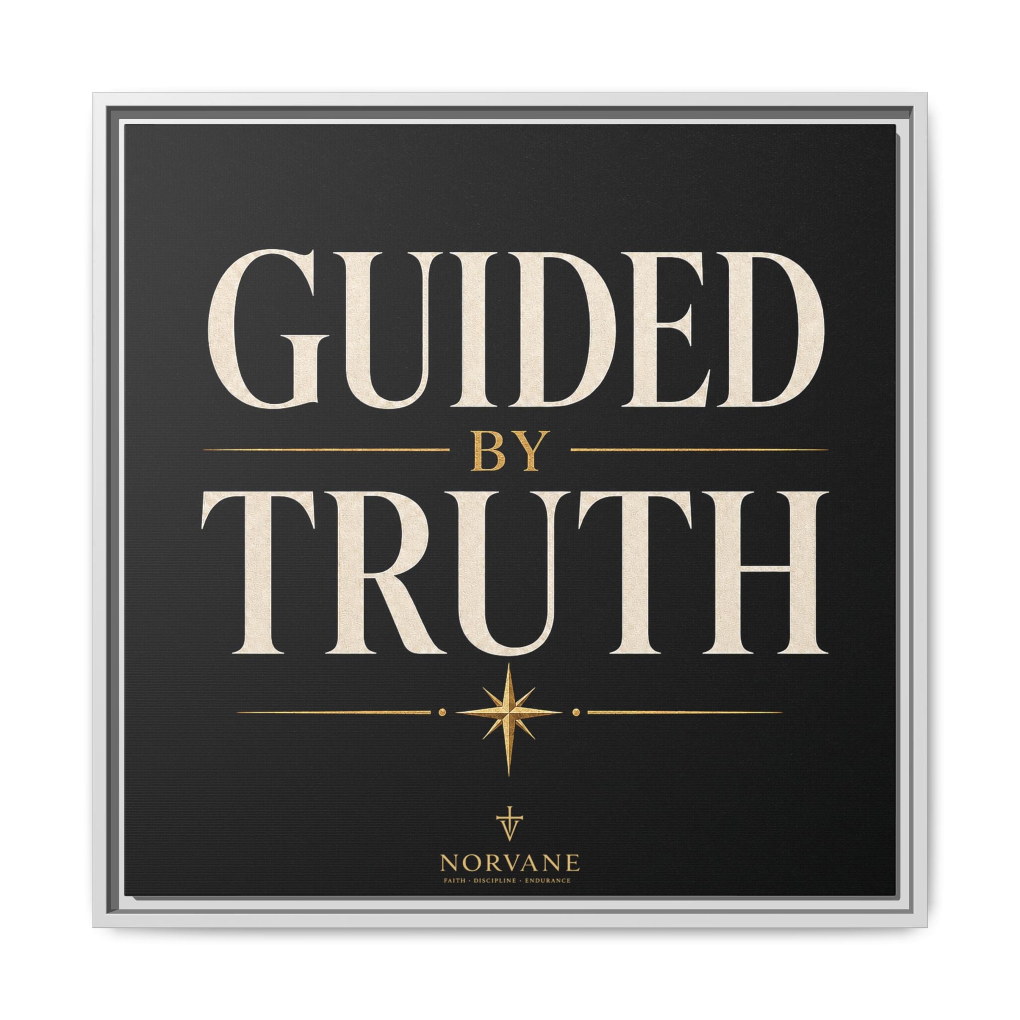 Norvane Guided by Truth Framed Canvas – Modern Faith Wall Art in White