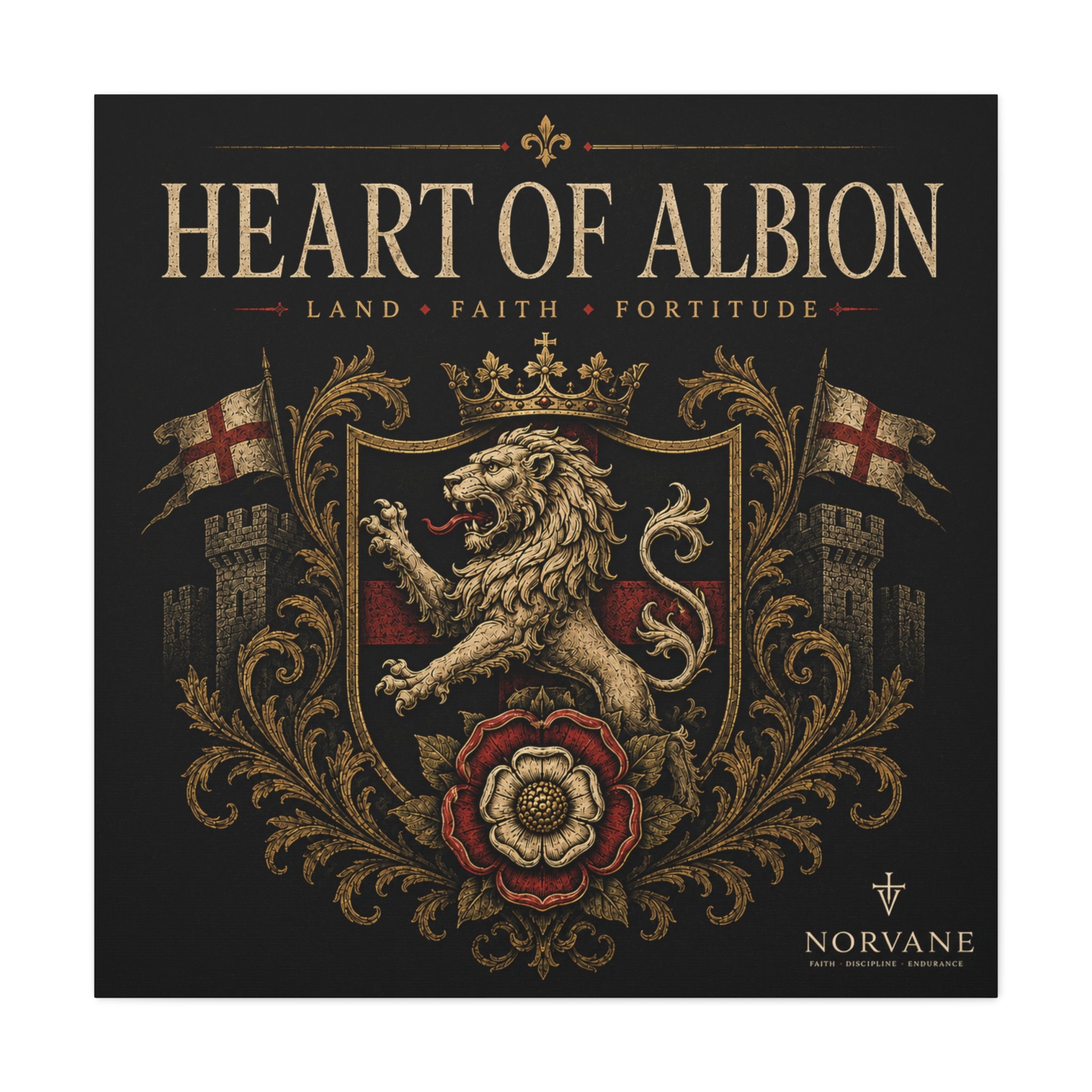 Norvane Heart of Albion Canvas – English Lion Crest Stretched Wall Art – view 10