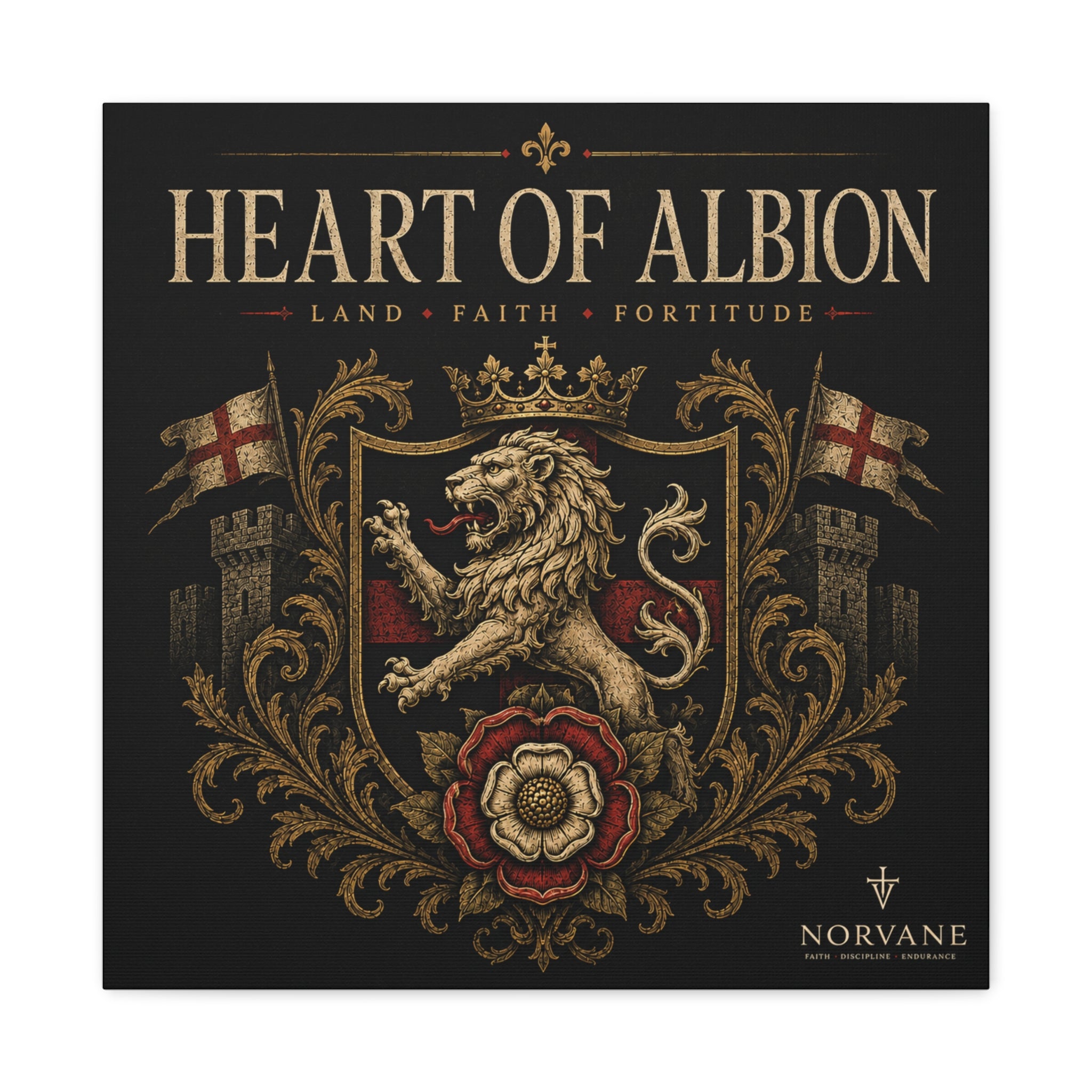 Norvane Heart of Albion Canvas – English Lion Crest Stretched Wall Art – view 6