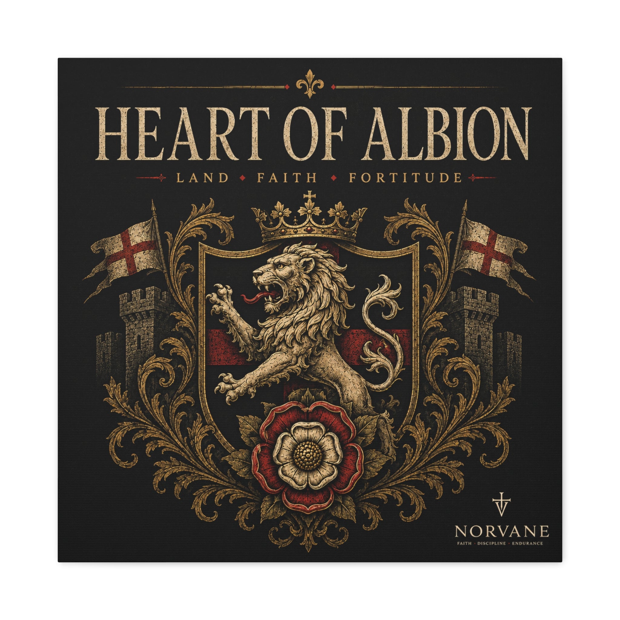 Norvane Heart of Albion Canvas – English Lion Crest Stretched Wall Art – view 7