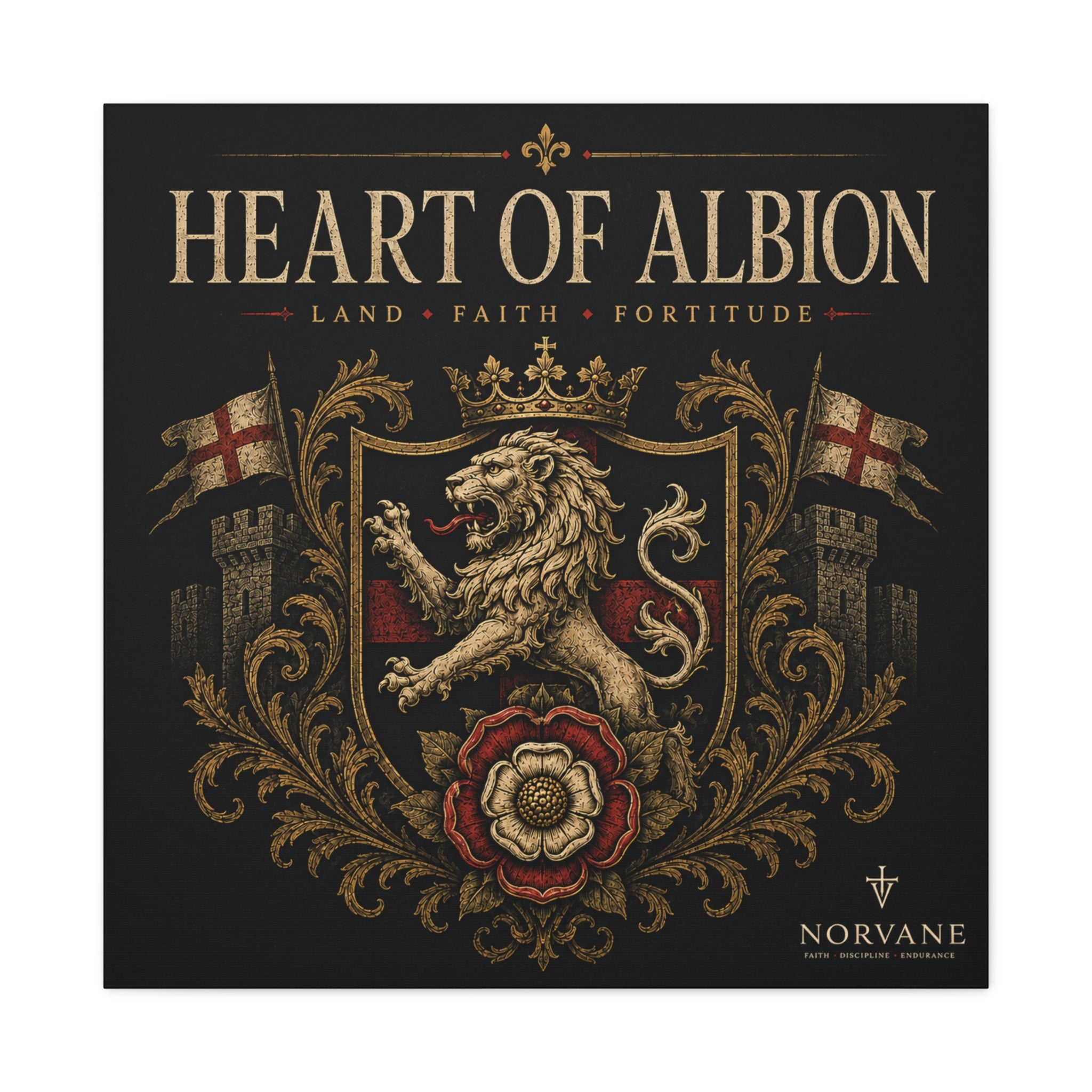 Norvane Heart of Albion Canvas – English Lion Crest Stretched Wall Art – view 8