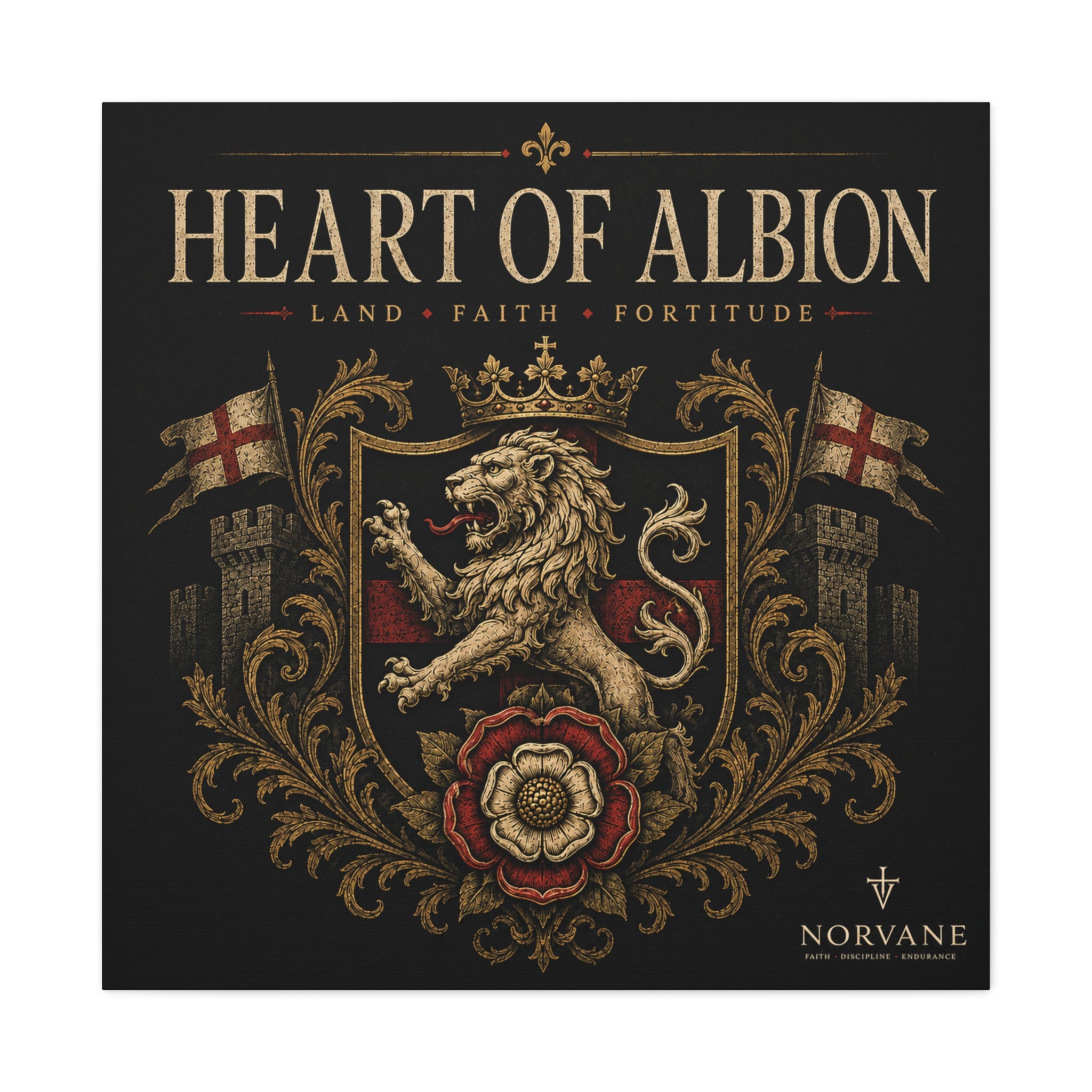 Norvane Heart of Albion Canvas – English Lion Crest Stretched Wall Art – view 9
