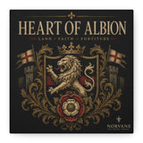 Norvane Heart of Albion Canvas – English Lion Crest Stretched Wall Art