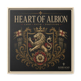 Norvane Heart of Albion Framed Canvas – Vintage English Lion Crest in Natural