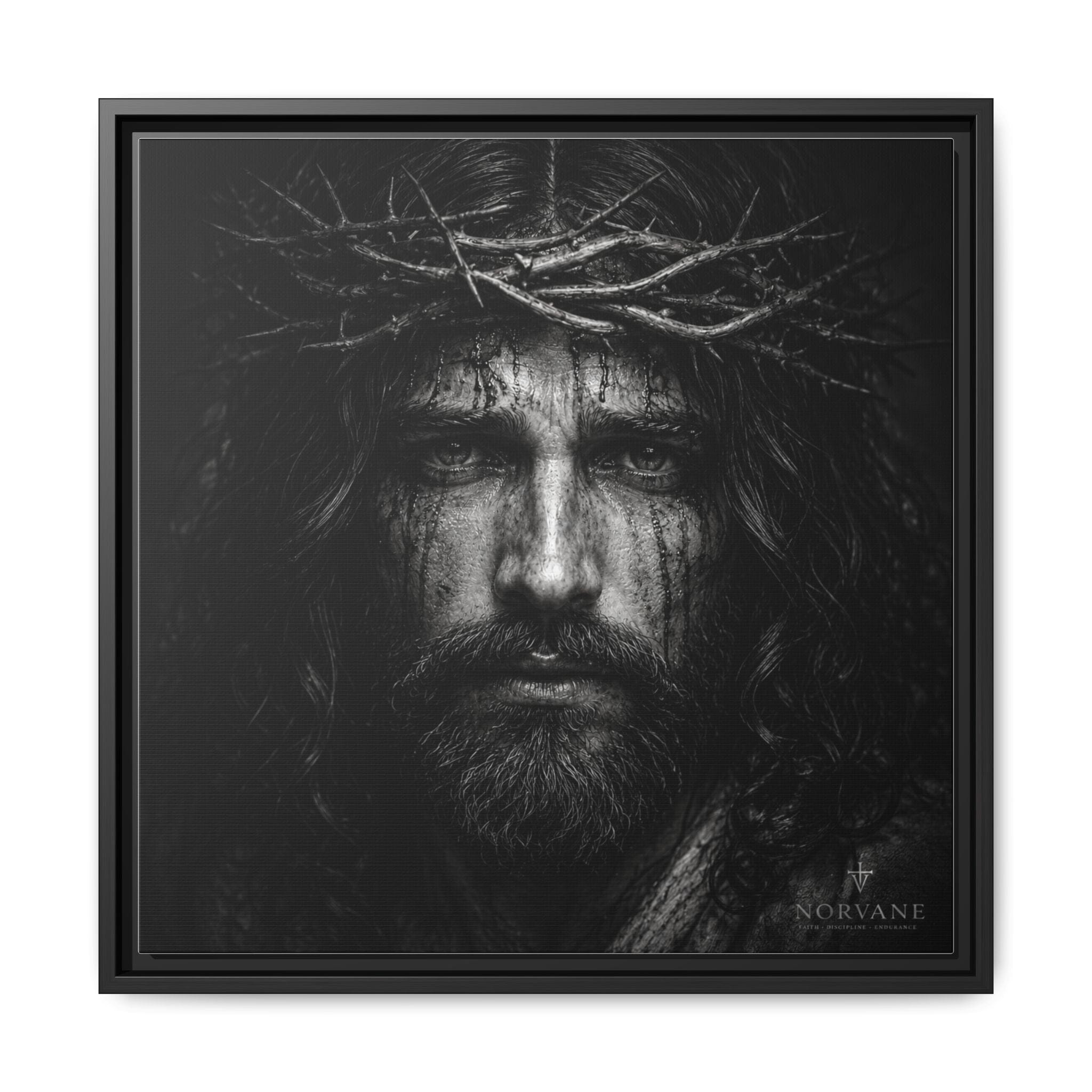 Norvane Jesus Crown of Thorns Canvas Print – Black & White Wall Art in Black – view 21