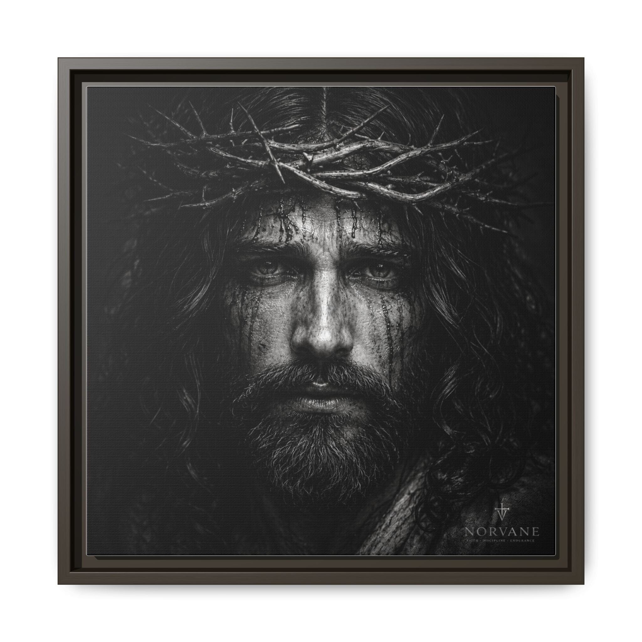 Norvane Jesus Crown of Thorns Canvas Print – Black & White Wall Art in Espresso – view 14
