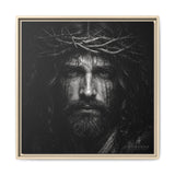 Norvane Jesus Crown of Thorns Canvas Print – Black & White Wall Art in Natural