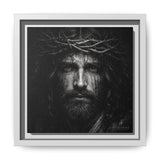 Norvane Jesus Crown of Thorns Canvas Print – Black & White Wall Art in White – view 5