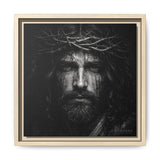 Norvane Jesus Crown of Thorns Canvas Print – Black & White Wall Art Canvas Printify 12″ x 12″ 1.25" Natural