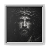 Norvane Jesus Crown of Thorns Canvas Print – Black & White Wall Art Canvas Printify 12″ x 12″ 1.25" White