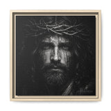 Norvane Jesus Crown of Thorns Canvas Print – Black & White Wall Art Canvas Printify 14" x 14" 1.25" Natural