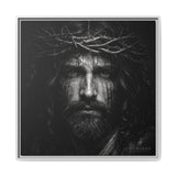 Norvane Jesus Crown of Thorns Canvas Print – Black & White Wall Art Canvas Printify 30″ x 30″ 1.25" White