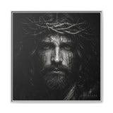 Norvane Jesus Crown of Thorns Canvas Print – Black & White Wall Art Canvas Printify 36″ x 36″ 1.25" White