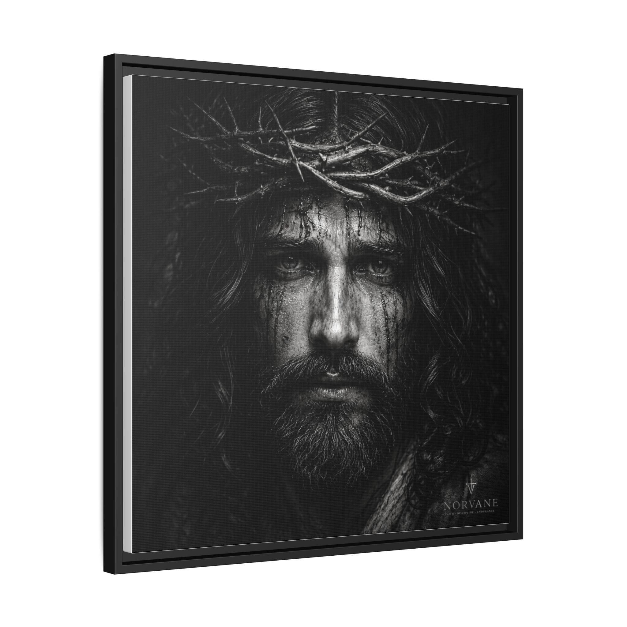 Norvane Jesus Crown of Thorns Canvas Print – Black & White Wall Art Canvas Printify 