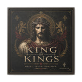 Norvane King of Kings Framed Canvas – Religious Jesus Wall Art in Espresso