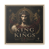 Norvane King of Kings Framed Canvas – Religious Jesus Wall Art in Natural