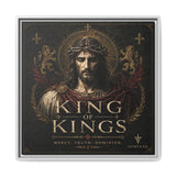 Norvane King of Kings Framed Canvas – Religious Jesus Wall Art in White