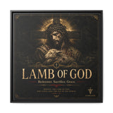 Norvane Lamb of God Framed Canvas – Redeemer Sacrifice Grace Wall Art in Black
