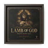 Norvane Lamb of God Framed Canvas – Redeemer Sacrifice Grace Wall Art in Espresso – view 7