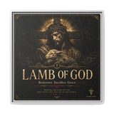 Norvane Lamb of God Framed Canvas – Redeemer Sacrifice Grace Wall Art in White
