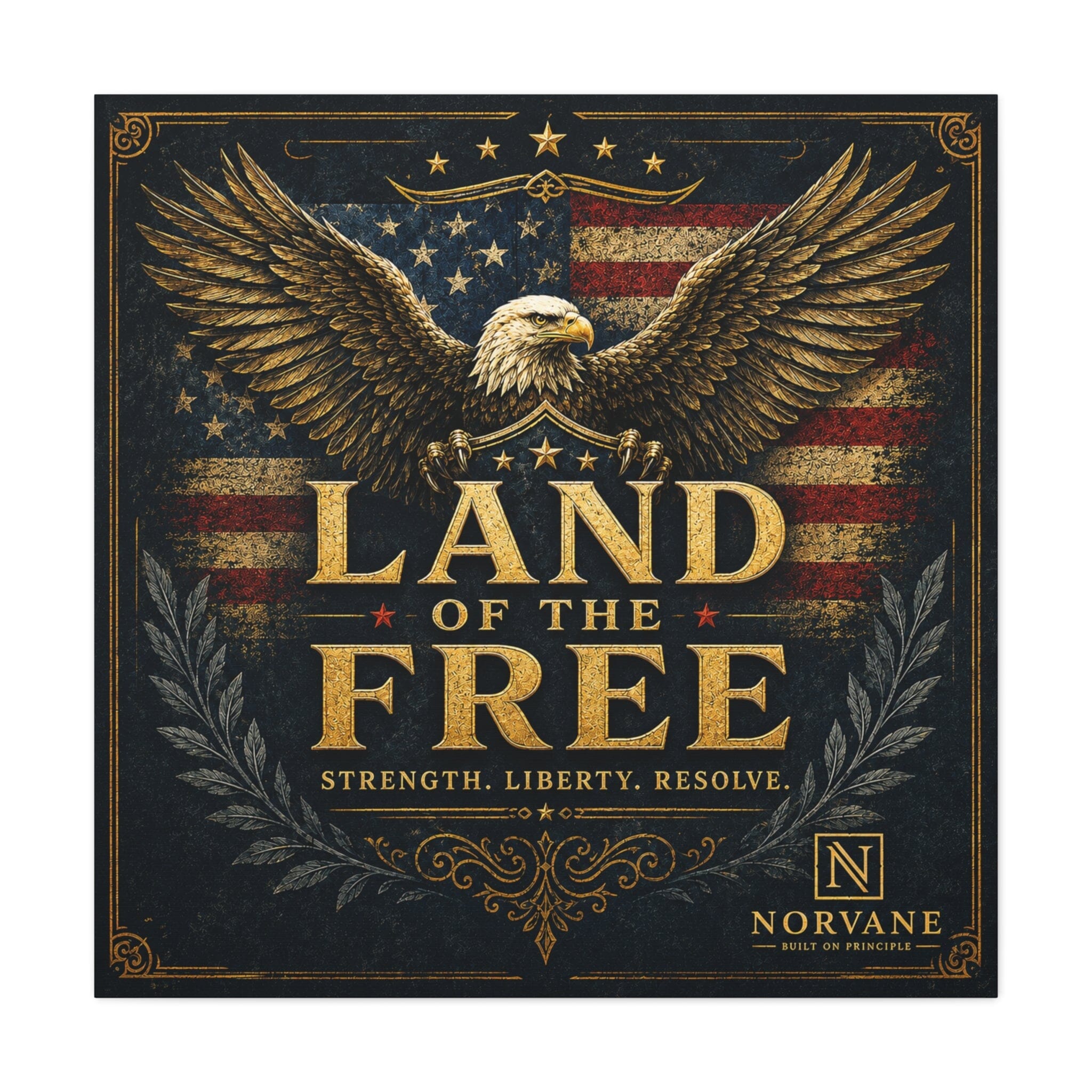 Norvane Land of the Free Eagle Canvas – Patriotic American Flag Wall Art – view 10