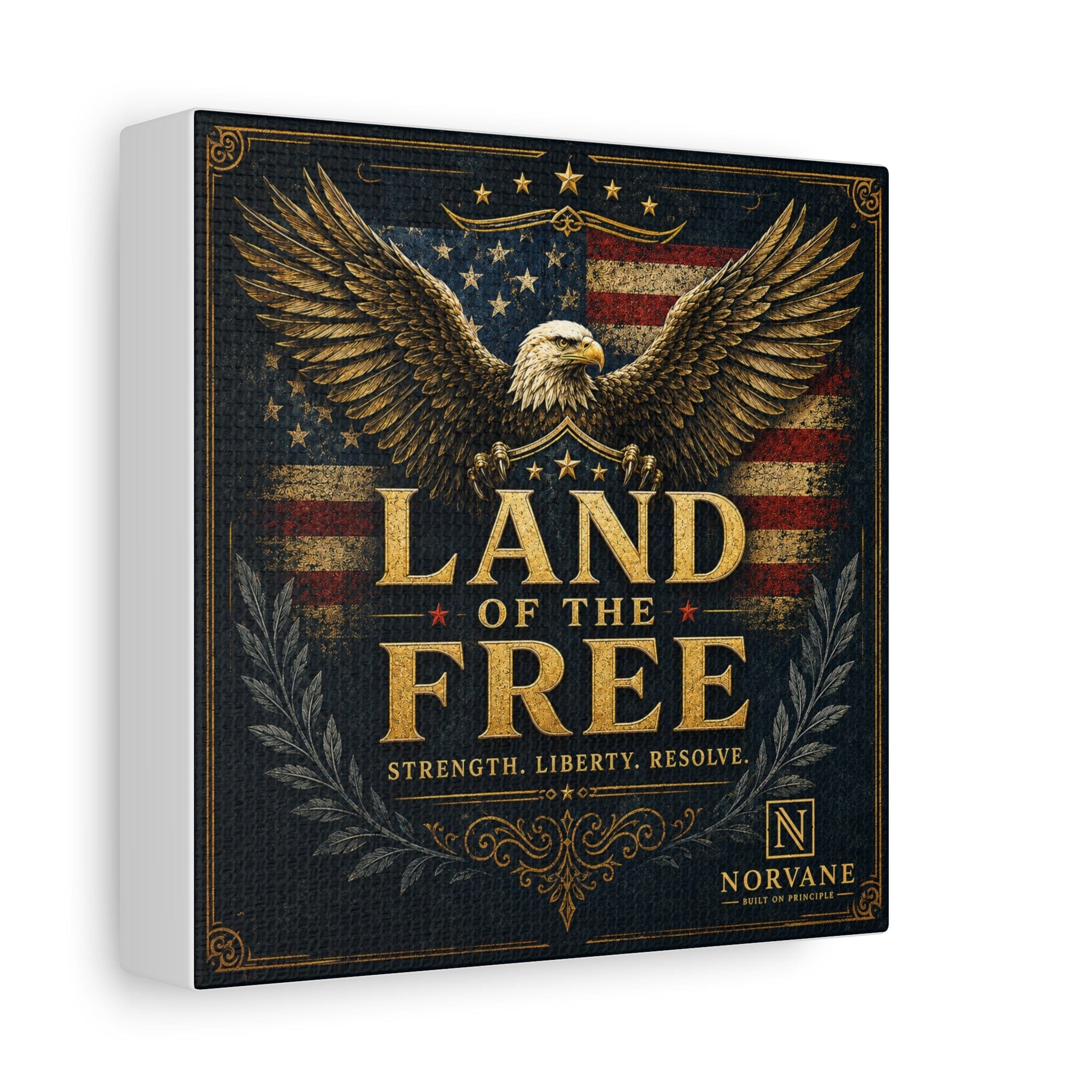 Norvane Land of the Free Eagle Canvas – Patriotic American Flag Wall Art – view 11