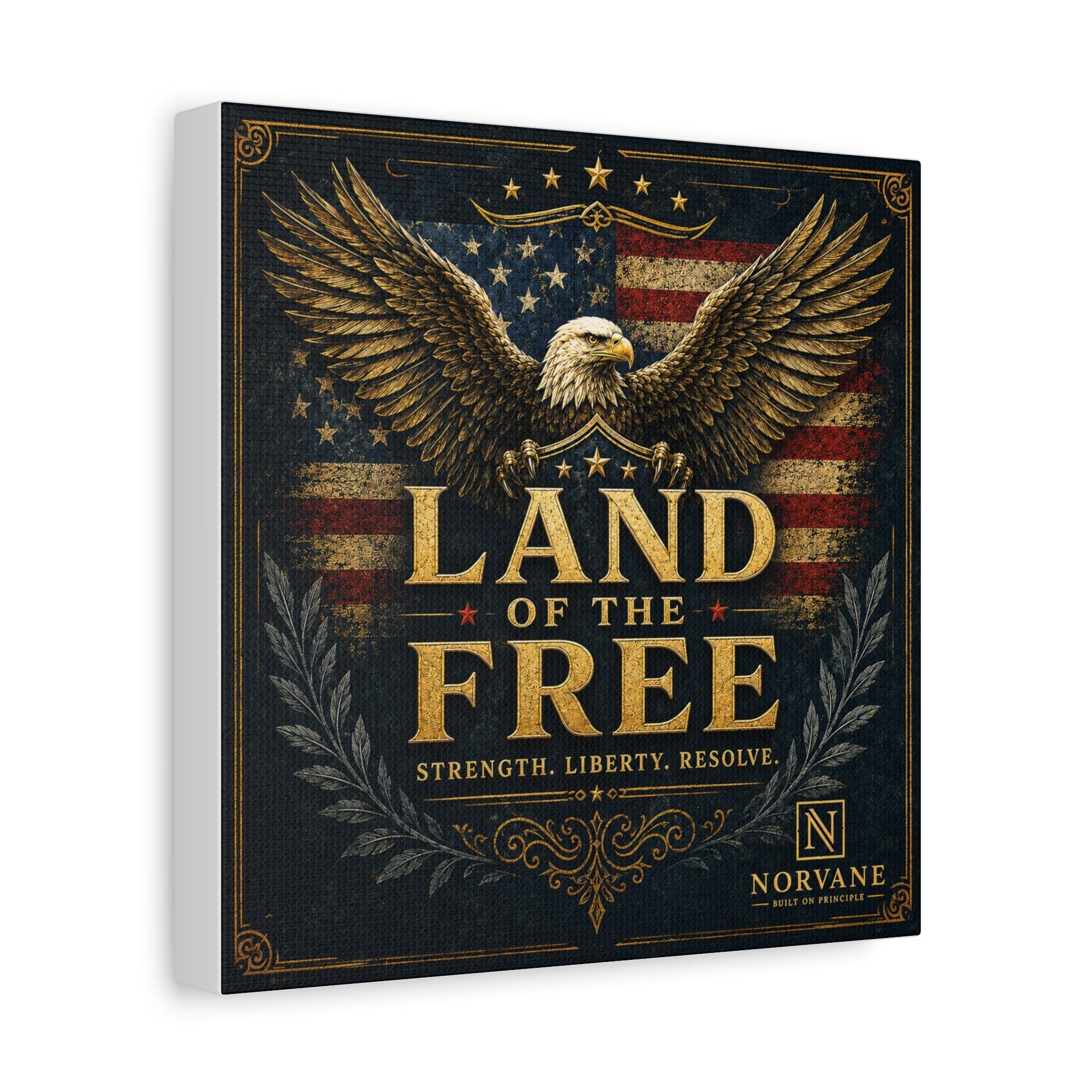 Norvane Land of the Free Eagle Canvas – Patriotic American Flag Wall Art – view 14