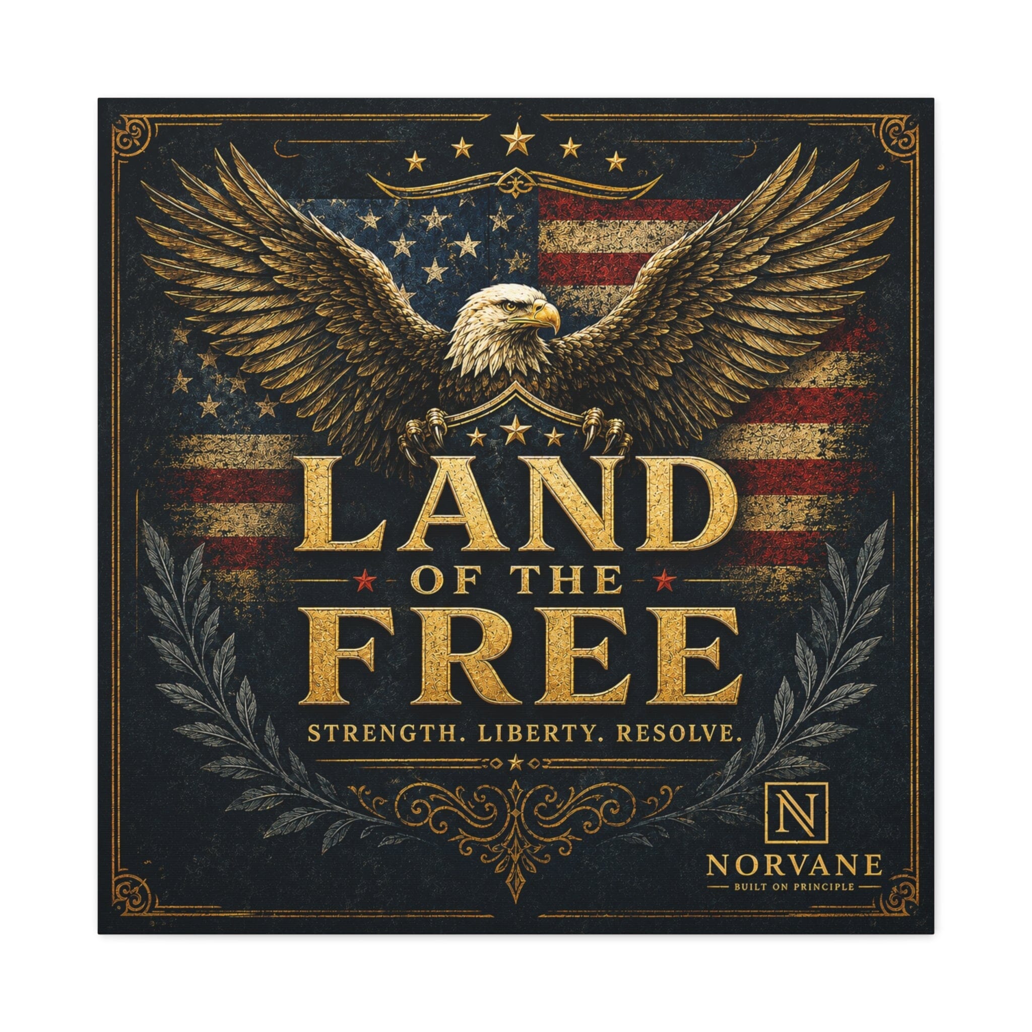 Norvane Land of the Free Eagle Canvas – Patriotic American Flag Wall Art – view 8