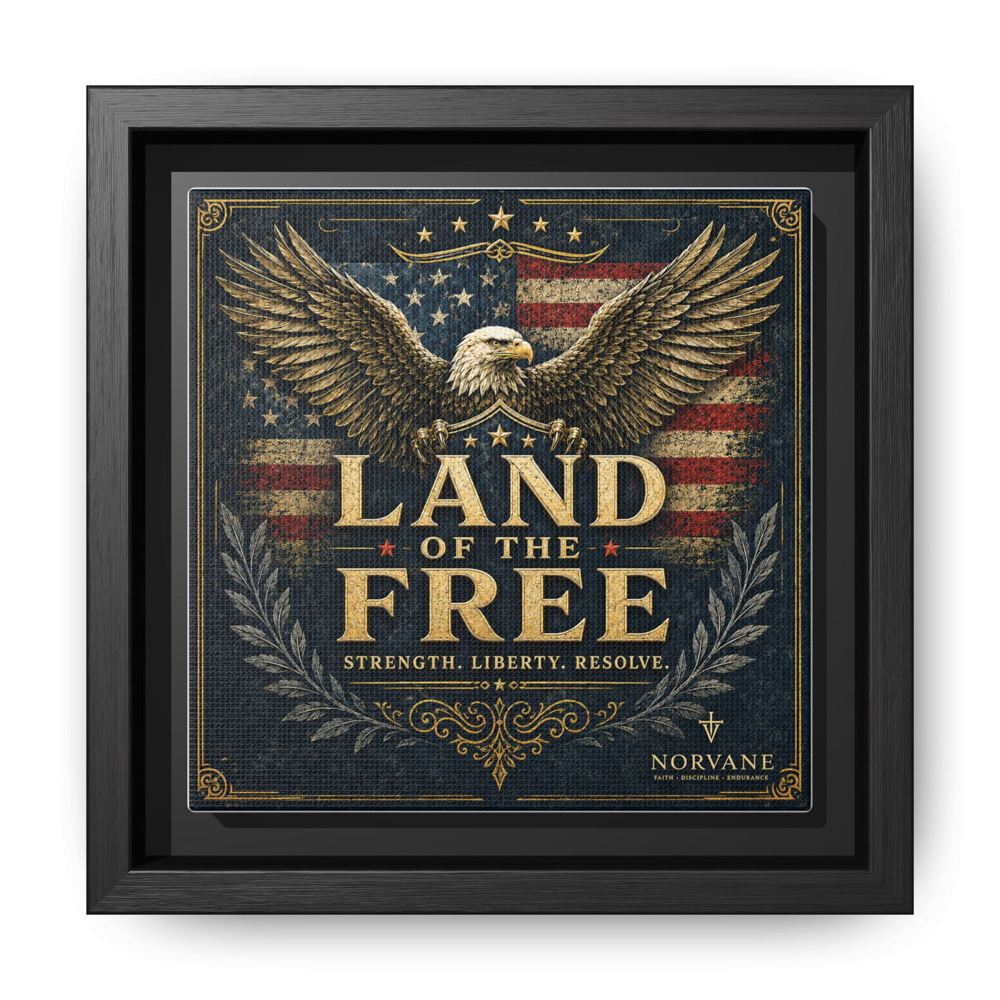 Norvane Land of the Free Framed Canvas – Patriotic Eagle Wall Art in Black – view 18
