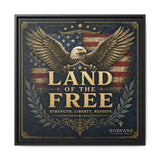 Norvane Land of the Free Framed Canvas – Patriotic Eagle Wall Art in Black