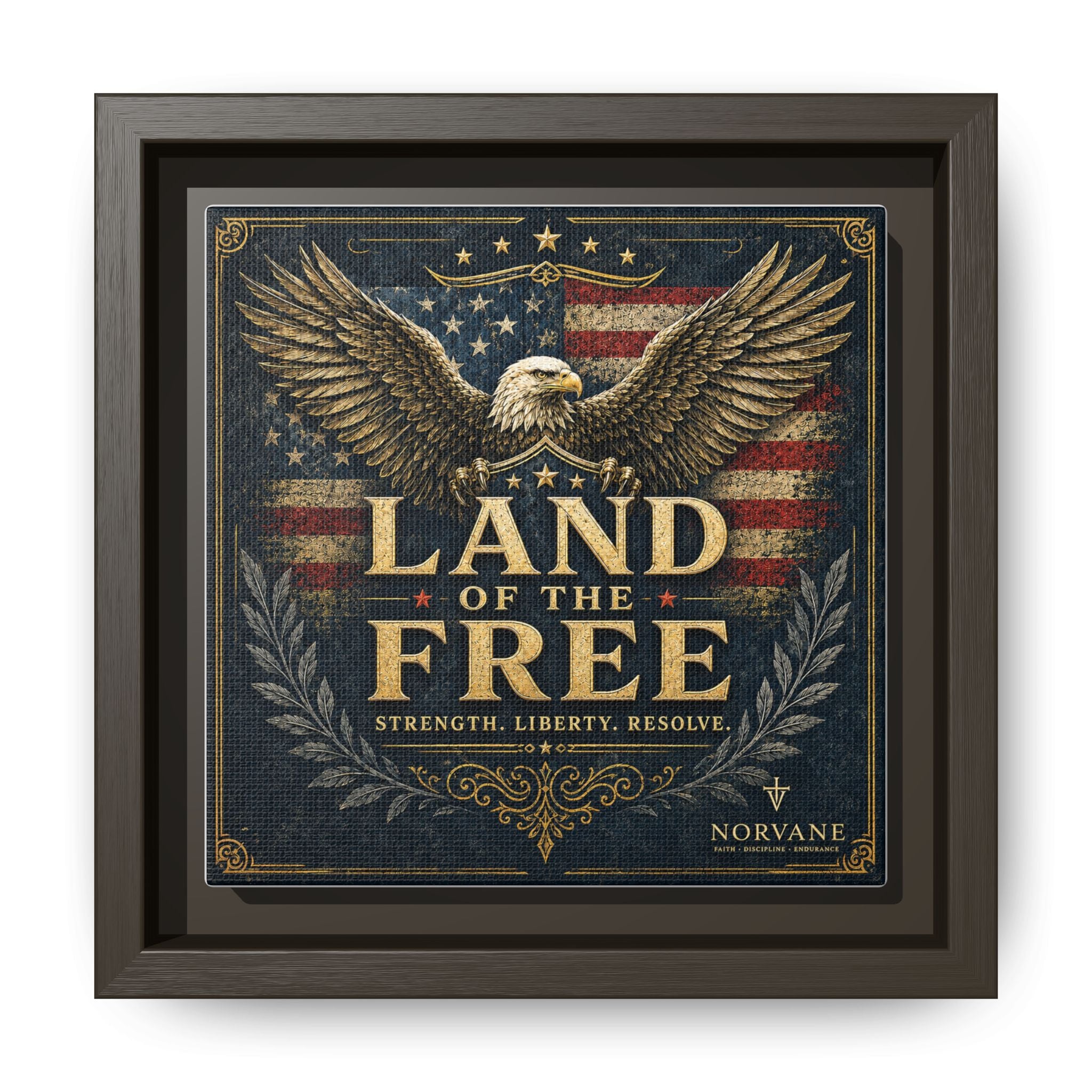 Norvane Land of the Free Framed Canvas – Patriotic Eagle Wall Art in Espresso – view 19