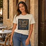 Norvane Land of the Free T-Shirt – Patriotic Eagle Graphic Tee in Sand