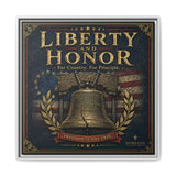 Norvane Liberty & Honor Framed Canvas – Freedom Is Not Free Bell Print in White