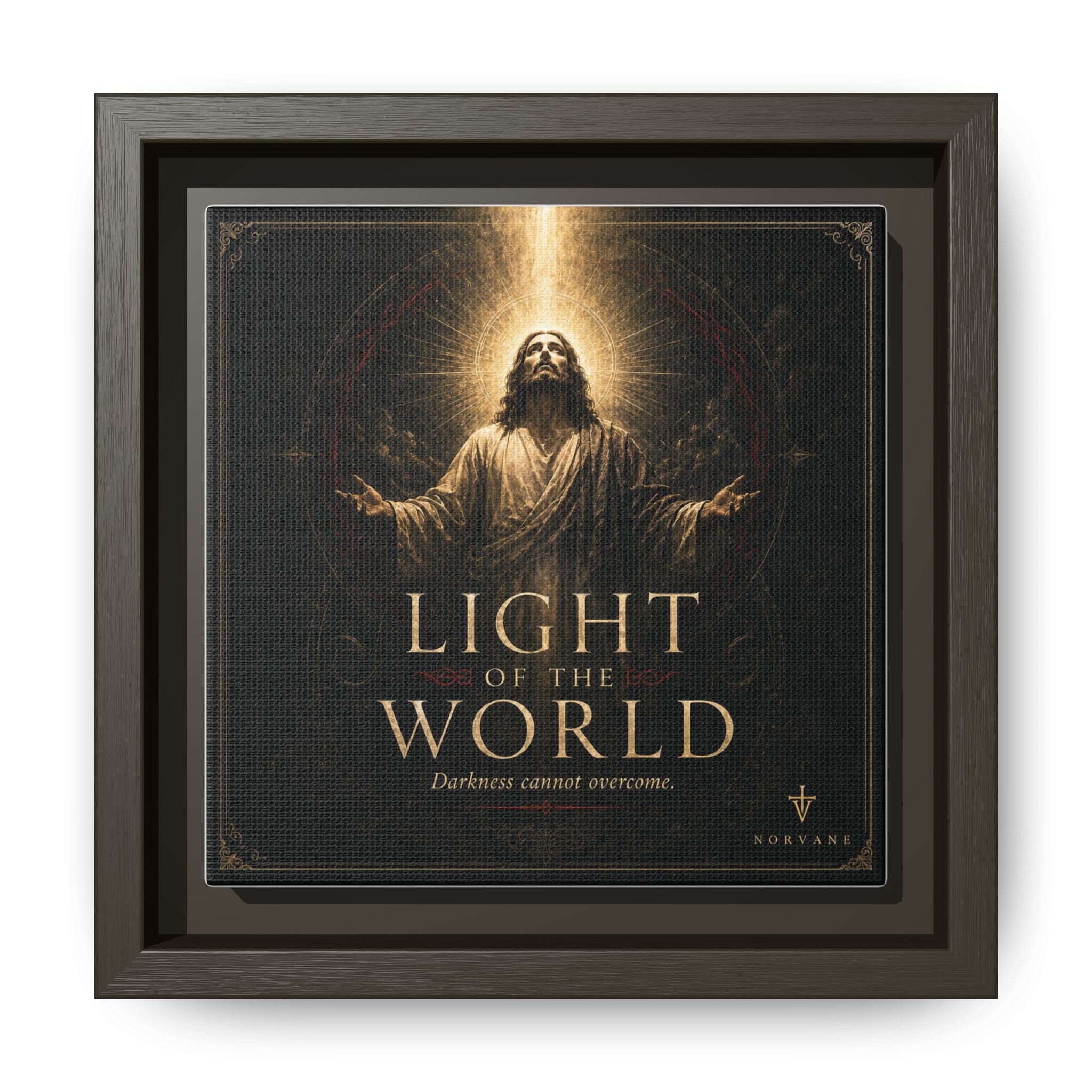 Norvane Light of the World Framed Canvas – Christian Wall Art in Espresso – view 19