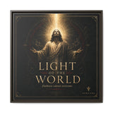Norvane Light of the World Framed Canvas – Christian Wall Art in Espresso