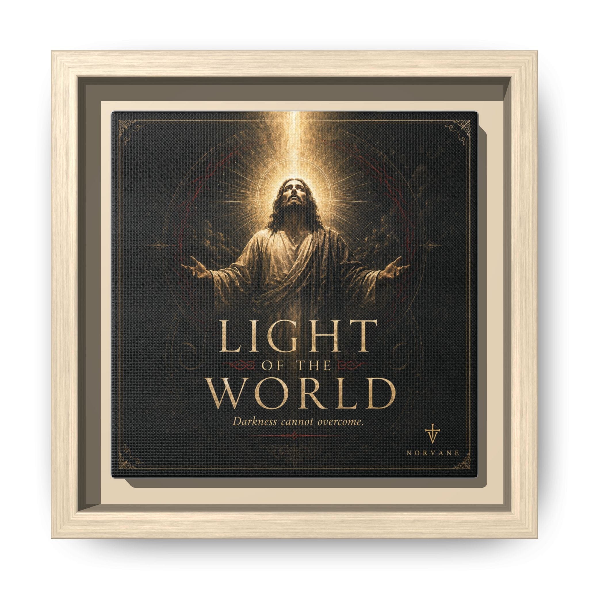 Norvane Light of the World Framed Canvas – Christian Wall Art in Natural – view 20