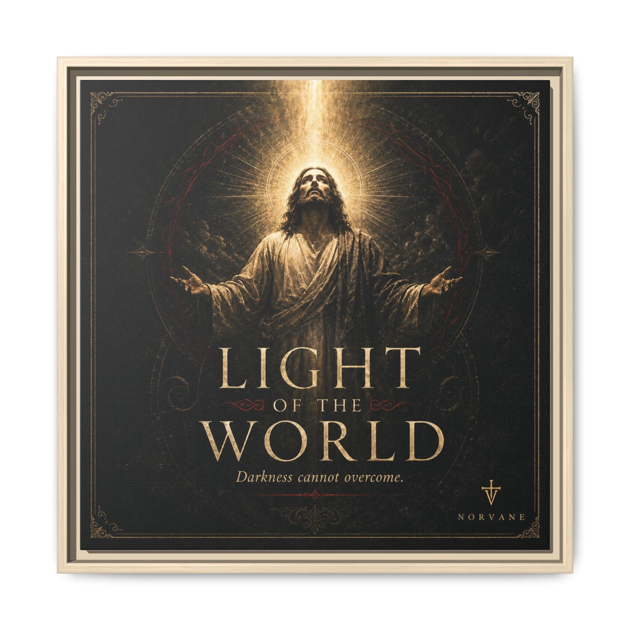 Norvane Light of the World Framed Canvas – Christian Wall Art in Natural – view 23