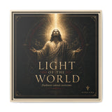 Norvane Light of the World Framed Canvas – Christian Wall Art in Natural