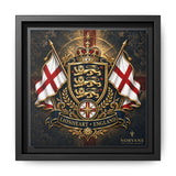 Norvane Lionheart England Crest Canvas – Framed Union Jack Shield Print in Black – view 6