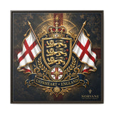 Norvane Lionheart England Crest Canvas – Framed Union Jack Shield Print in Espresso – view 9