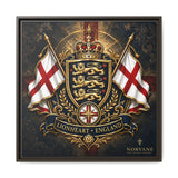 Norvane Lionheart England Crest Canvas – Framed Union Jack Shield Print in Espresso