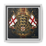 Norvane Lionheart England Crest Canvas – Framed Union Jack Shield Print in White – view 5